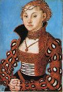 Lucas  Cranach Portrait dune noble dame saxonne Germany oil painting artist